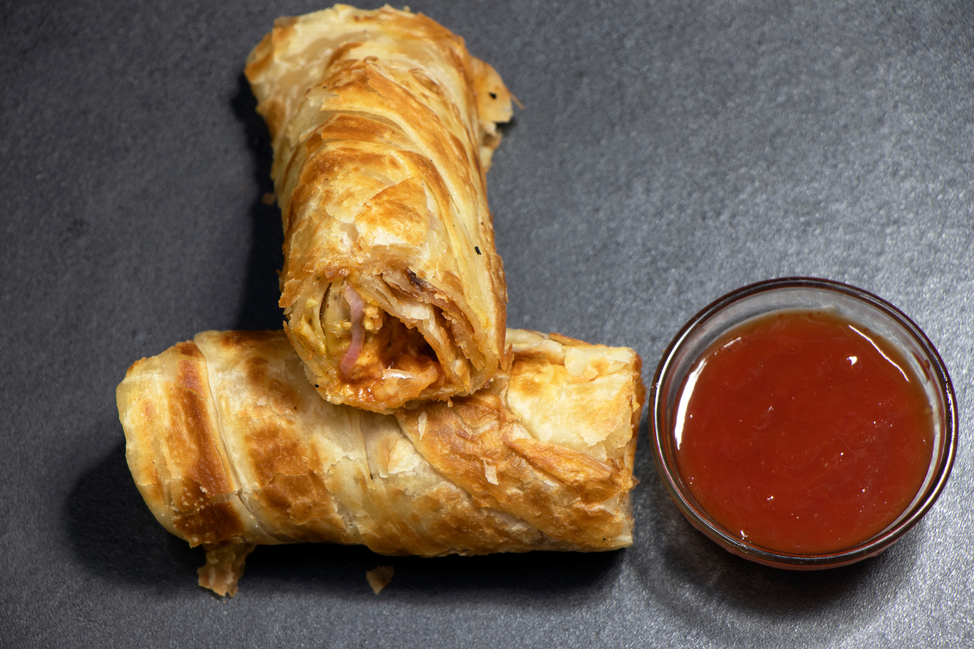 Soya Chunk roll with red tomato sauce recipe